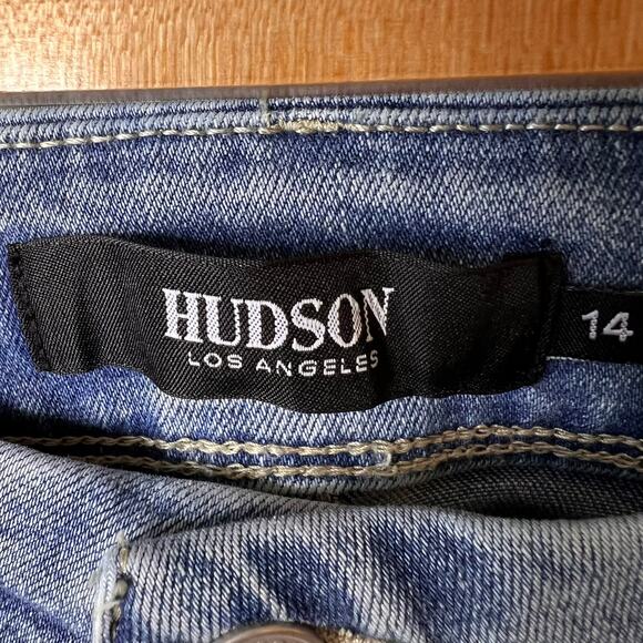Hudson Jeans Womens Size 14 Blue Denim Straight Leg Back Flap Pockets Stretch - Picture 2 of 16
